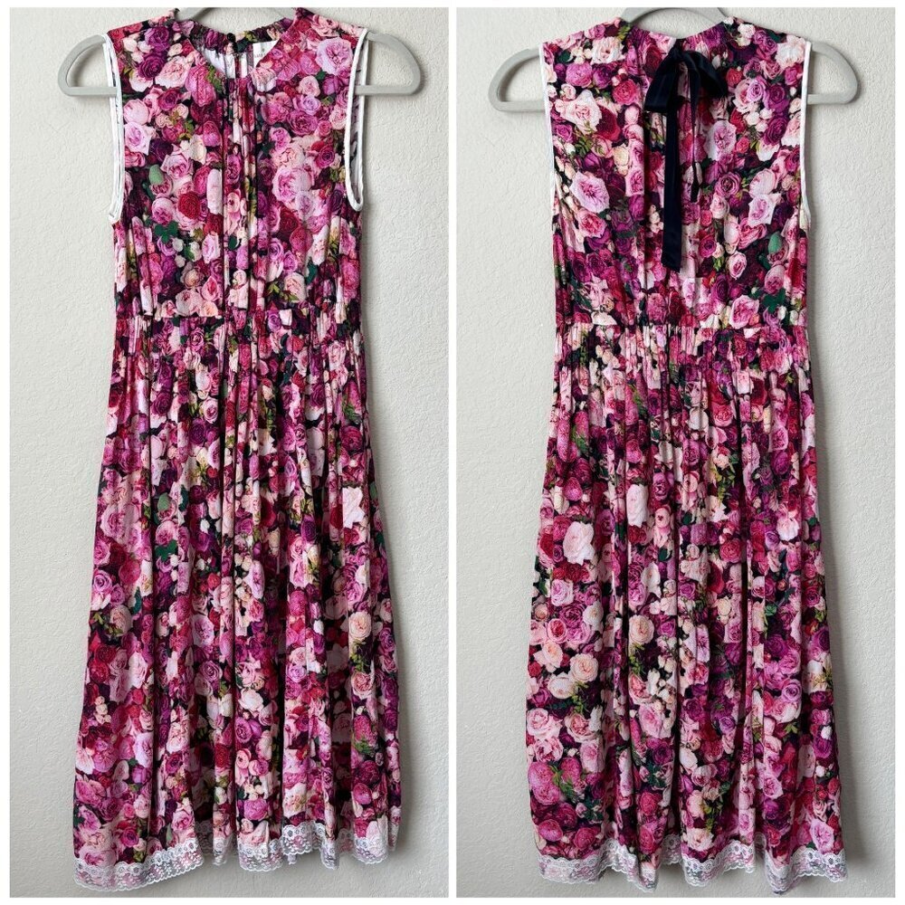 Kate Spade New York Rose Print Tie Back Dress